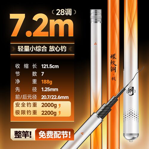 汉鼎螺纹钢极轻小综合鱼竿手杆超轻硬台钓竿碳素鱼杆钓鱼竿鲫鱼竿