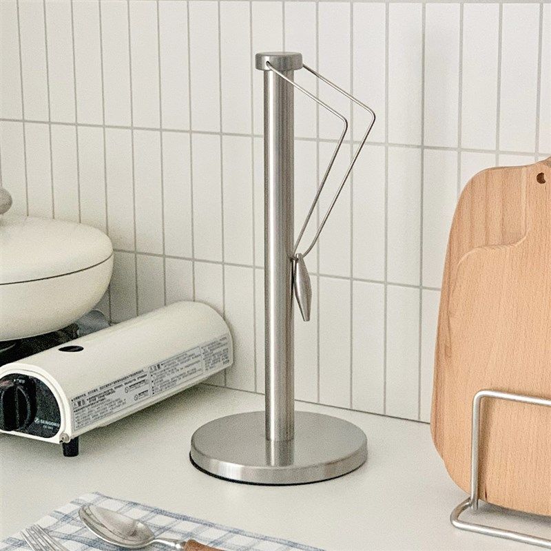 创意厨房不锈钢纸巾架台面立式叉腰大卷筒免打孔纸架保鲜膜收纳架,收纳整理,纸巾架,淘宝优惠券,粉丝福利购,淘宝优惠卷