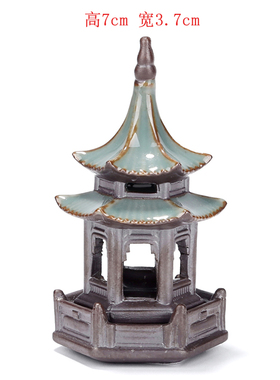 六角亭凉亭微景观小宝塔摆件造景园艺花盆水族箱鱼缸茶宠假山配件