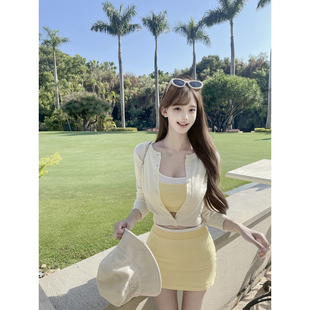 新品 A10轻氧少女 9.5折 撞色背心半裙套装 若语3