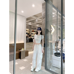 神裤 裤 自留No.1 褶皱多口袋垂垂工装 高腰气质直筒休闲裤 若语定制