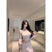 ski s瘦瘦Tee 圆领高弹修身 若语定制 上衣纯欲气质性感修身 显瘦