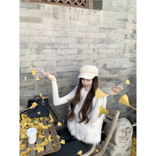 若语定制 100狐狸毛皮草马甲高级感气质名媛皮草外套 暮色月光2.0