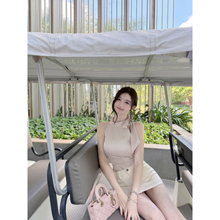 新品 智性美 9.5折 侧边系带蝴蝶结缎面上衣 若语3