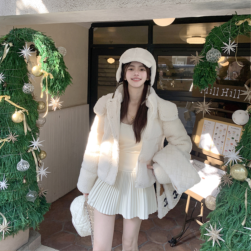 新加色奶杏色手工压褶百褶半身群