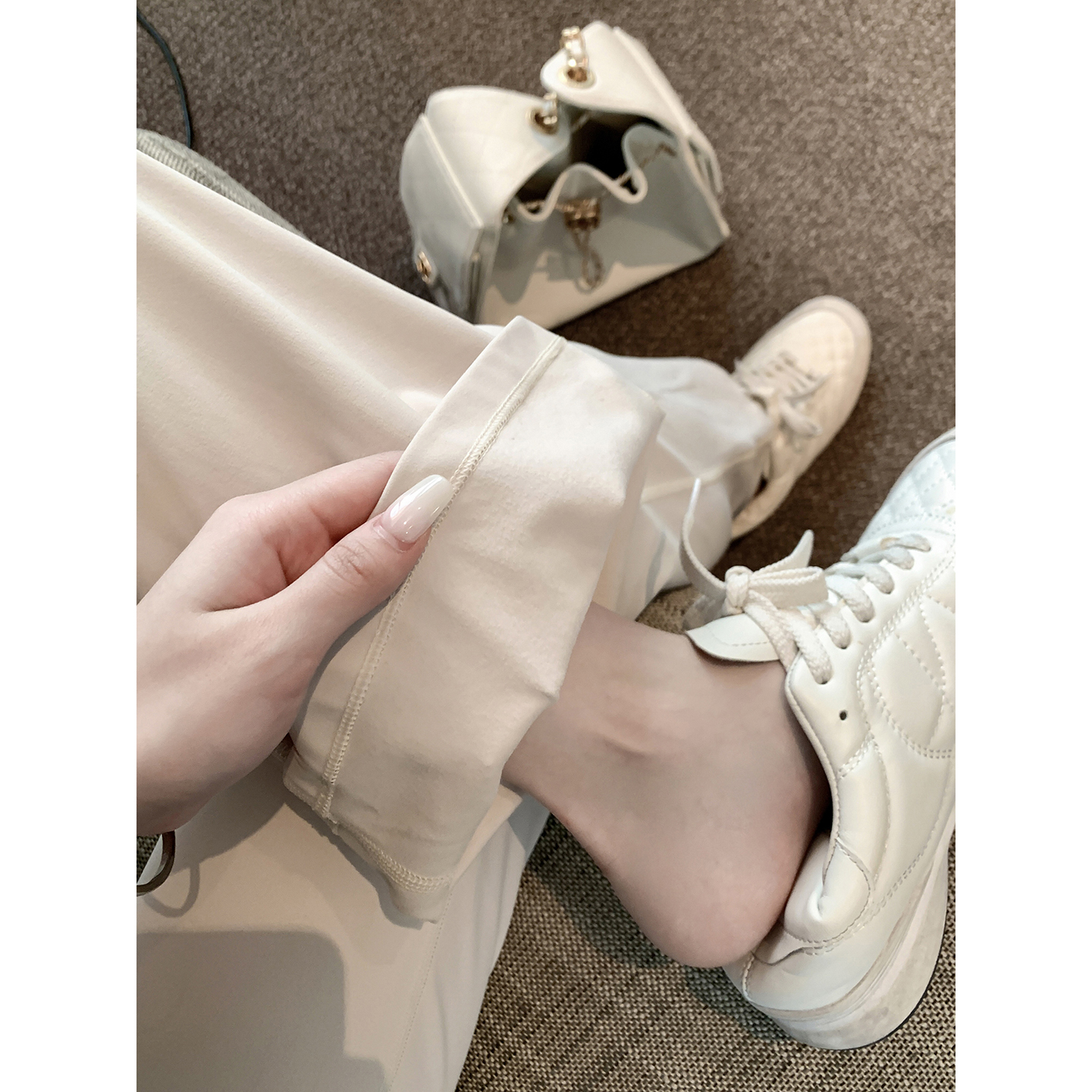 若语定制 1u系磨毛喇叭裤 高腰磨毛瑜伽裤纯欲休闲气质微喇裤长裤