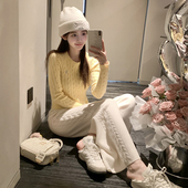 lp老钱格调100羊毛裤 修身 直筒显瘦阔腿裤 若语定制 休闲通勤裤 子女