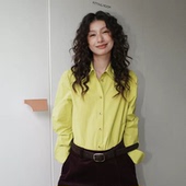 NEIHE内赫宽松显瘦衬衫 女春秋新款 简约打底内搭基础衬衣女230890