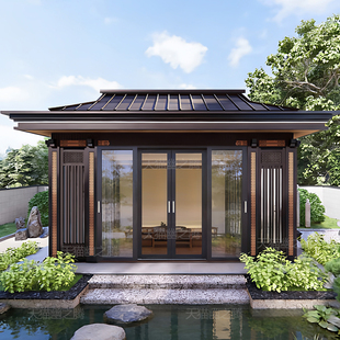 铝合金凉亭阳光房日式茶室户外庭院别墅花园宋式亭子室外景观亭