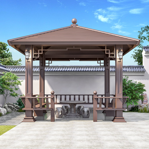 幽之腾家具新中式风格铝合金凉亭