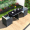 2 chairs+1 table flat back chair black version