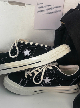 秋季男鞋one STAR星星鞋1970s帆布鞋百搭黑色潮流翻毛皮板鞋女鞋