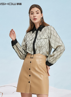 NOWSHOW朗香星空黑高级网纱款衬衫211028