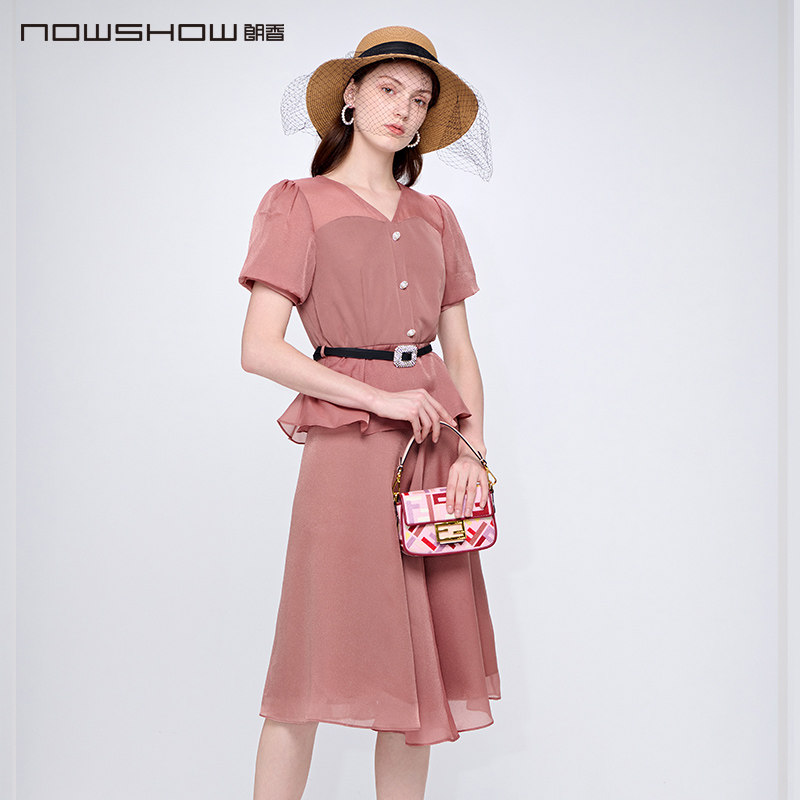 nowshow朗香欧根纱套装裙212136