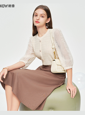 NOWSHOW朗香春季新品拼接针织衫241060