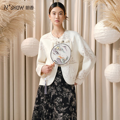 朗香雅竹新中式盘扣圆领双面呢