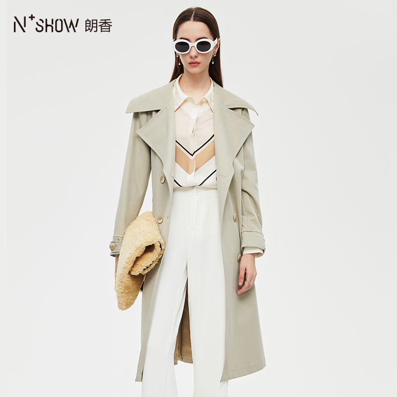 朗香气质时尚通勤收腰风衣外套