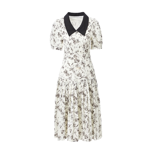 NOWSHOW朗香夏季新品三粒扣印花连衣裙222094