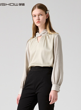 NOWSHOW朗香秋季新品气质立领光感衬衫213034