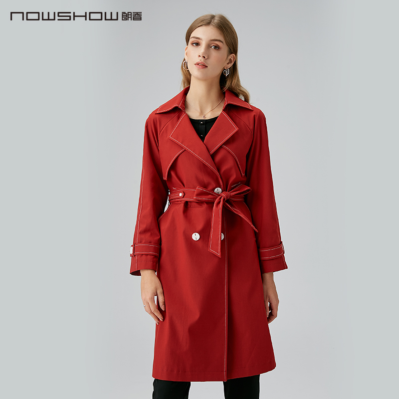 nowshow朗香红色双风衣