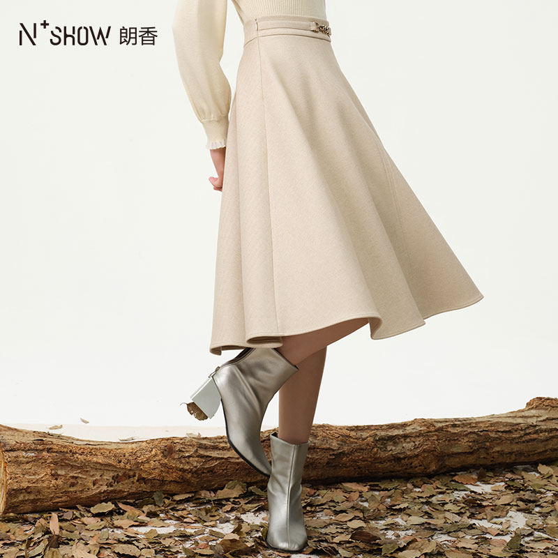 NOWSHOW朗香冬季新品装饰腰线长伞裙234057,女装/女士精品,半身裙,淘宝优惠券,粉丝福利购,淘宝优惠卷