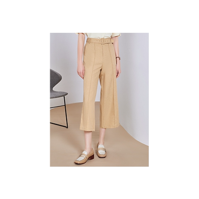 NOWSHOW朗香奶茶色微弹女裤202024