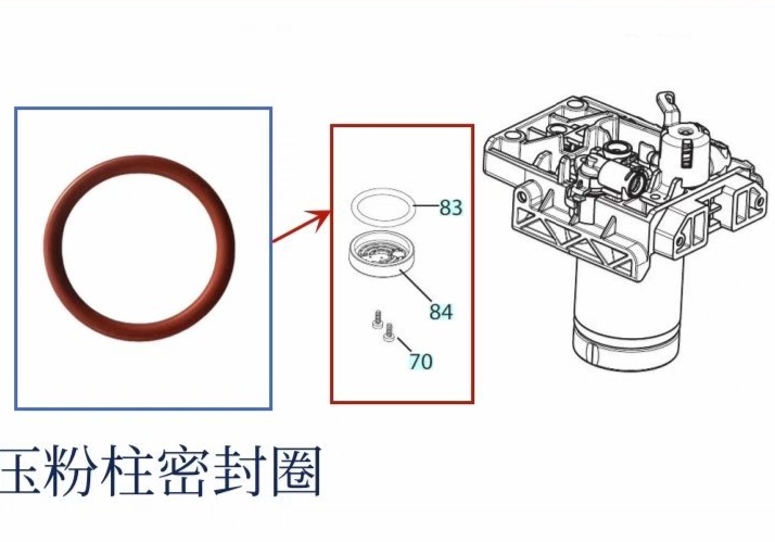 德龙全自动咖啡机萃取器过程密封圈 漏水 漏粉 压力小 萃取效果差