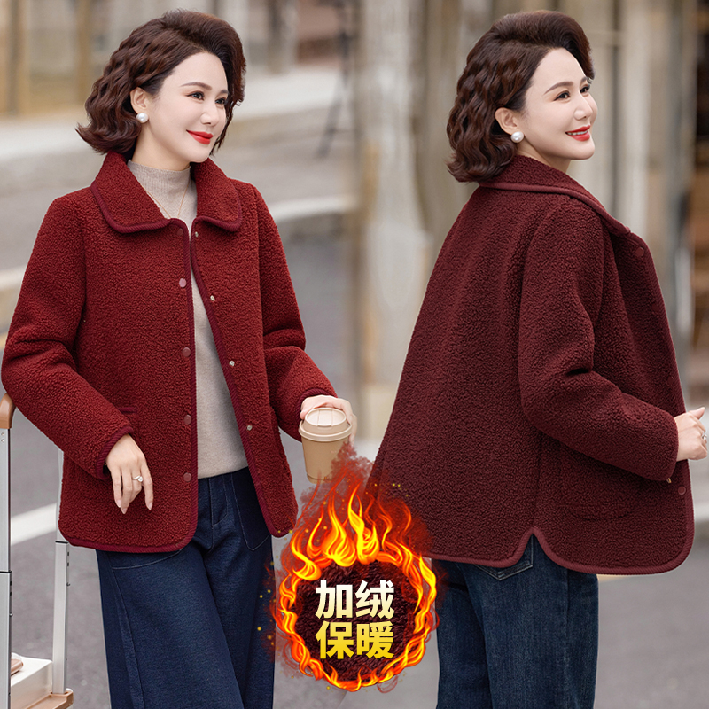 妈妈时尚冬季新款棉衣加绒保暖