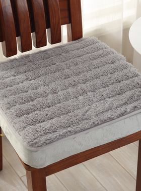 冬季加厚增高长毛绒椅子垫办公室坐垫儿童餐椅垫电脑防滑汽车座垫