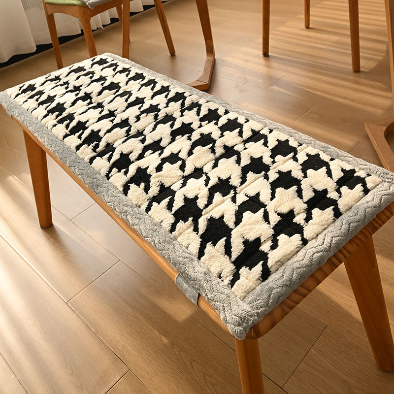 长凳垫秋冬短毛绒实木换鞋凳垫