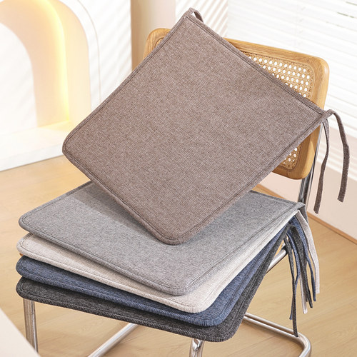四季亚麻加厚防滑椅垫