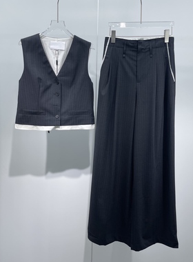 艾家商场同款2025春新款百搭高腰显瘦直筒阔腿休闲裤女313005