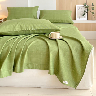 A类100%全棉老粗布床单加厚纯棉亚麻棉麻凉席被单三件套单人宿舍