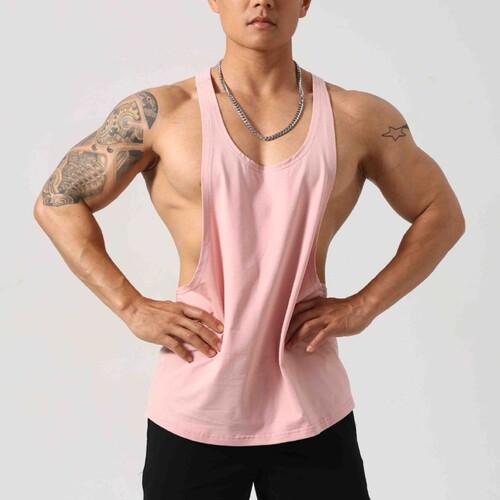 超级显大肌肉无袖运动背心棉弹力