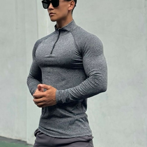 肌肉衫兄弟春秋速干高弹紧身衣男运动长袖健身训练衣服弹力塑形衣