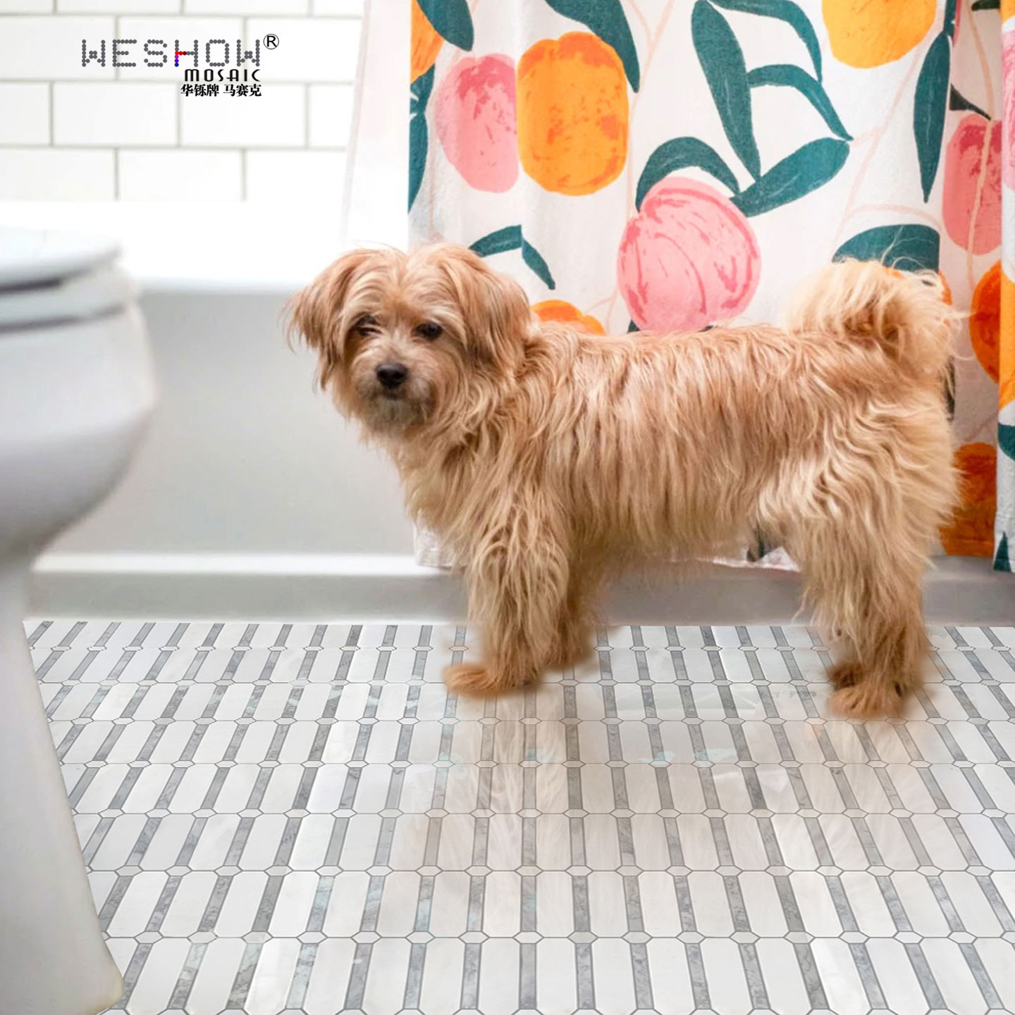 卫生间防滑大理石瓷砖背景墙地面