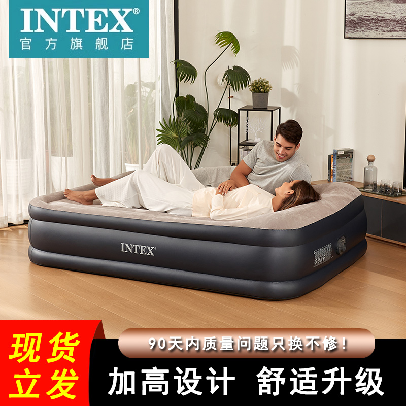 intex气垫床充气床垫单人双人家用加大折叠厚床垫户外便携折叠床