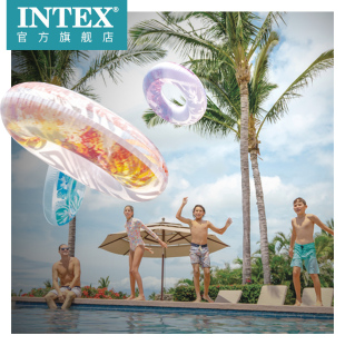 INTEX游泳圈成人男女儿童救生圈初学者大号充气腋下浮圈游泳装 备