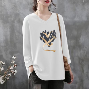 百搭显瘦遮肉打底衫 春秋新款 胖MM200斤韩版 T恤女大码 上衣 宽松长袖