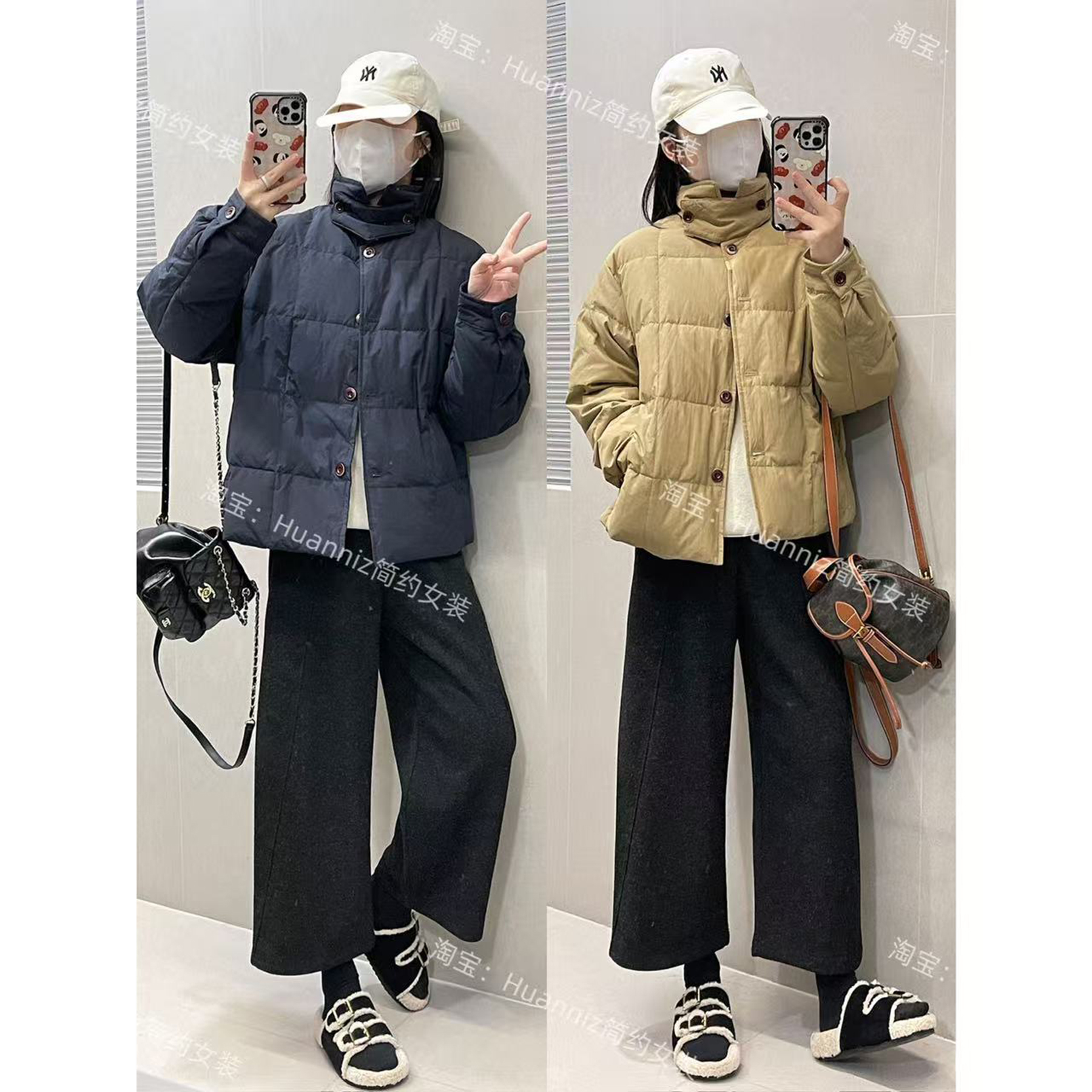 冬季时尚立领工装羽绒服短款外套