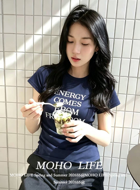 夏日字母印花纯棉t恤短袖女韩系小众修身显瘦短款小个子内搭上衣