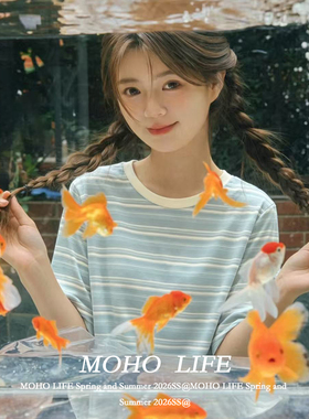 圆领撞色条纹纯棉t恤短袖女夏季韩系慵懒宽松休闲小个子显瘦上衣