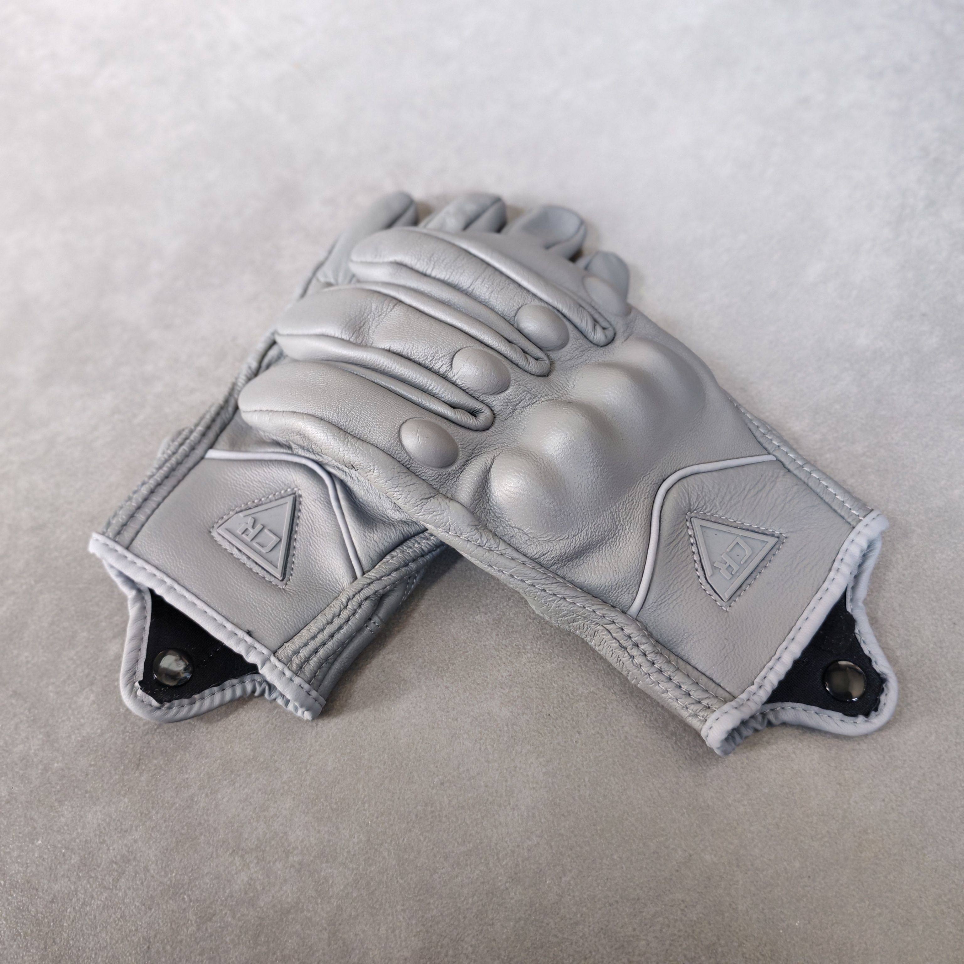 新款摩托车夏季四季透气机车复古真皮防风触屏骑士骑行手套短款