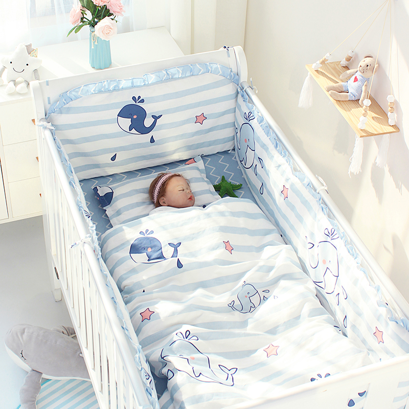 婴儿床围套件防撞透气宝宝床品新生儿夏季四五六件套件婴儿床床围