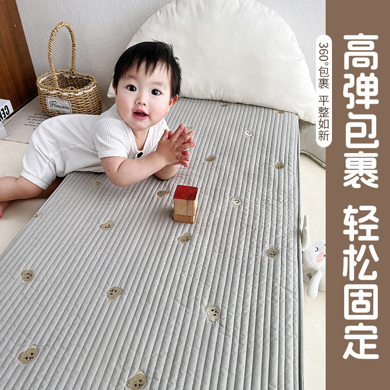 婴儿床笠纯棉a类定制拼接床三件套新生宝宝小床单幼儿园专用床罩