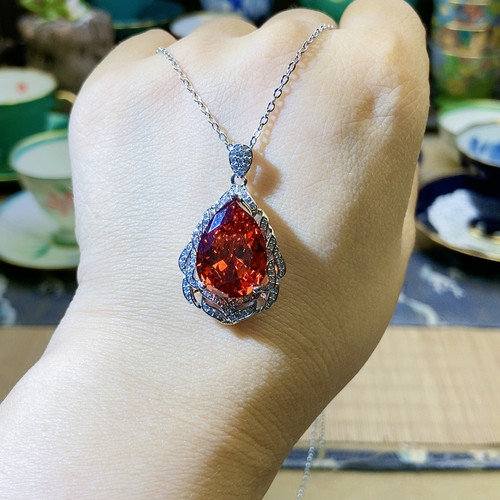 超级福利！稀有款！中古彩宝项链 芬达橙 镀金
