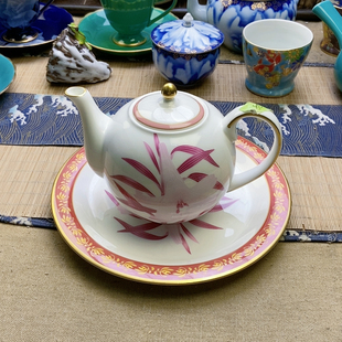 超级福利！高品！香兰社百合花后手壶 壶承 一套特价出！