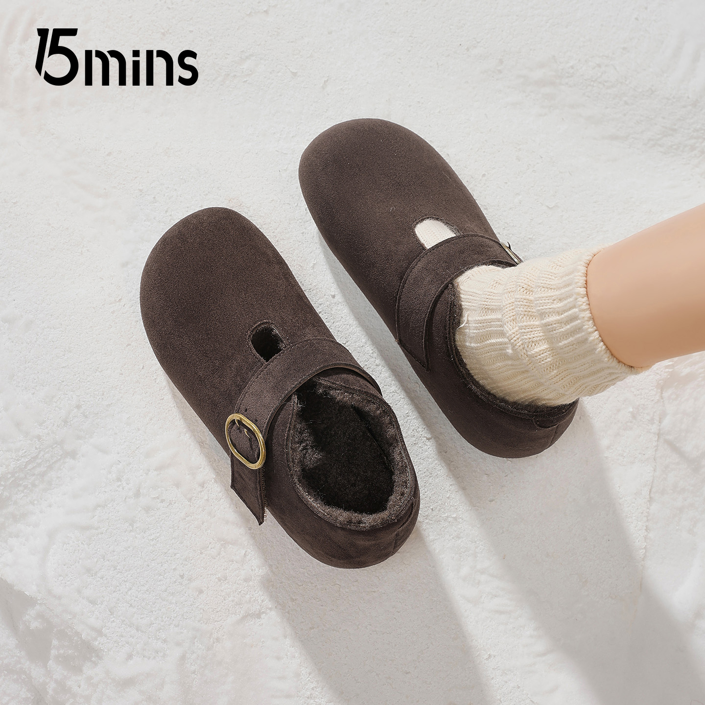 15mins复古全包勃肯鞋女2025冬