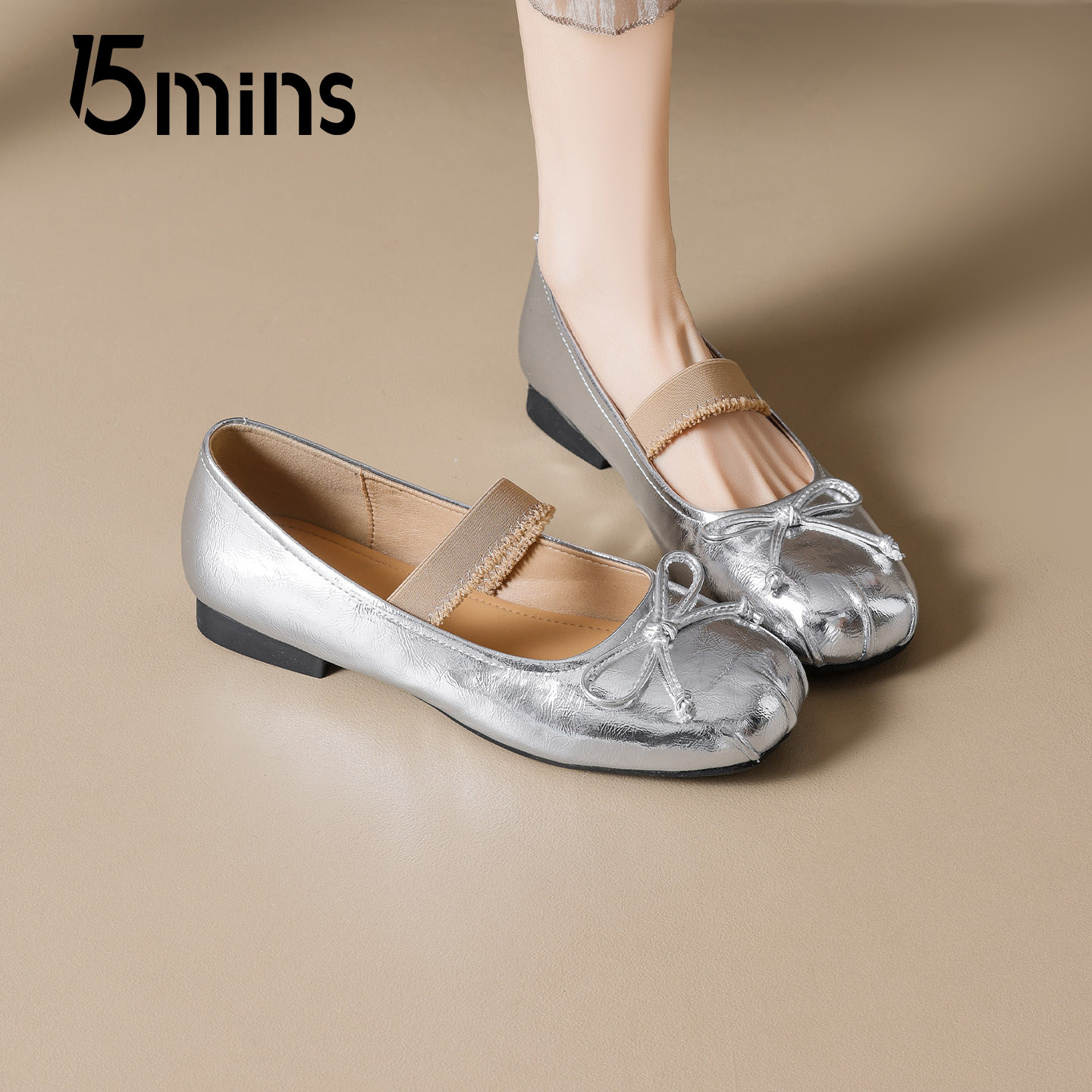 15mins巨好看玛丽珍鞋女2026春夏新款复古银色芭蕾风气质浅口单鞋,女鞋,玛丽珍鞋,淘宝优惠券,粉丝福利购,淘宝优惠卷