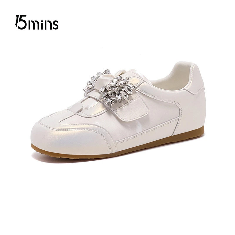 15mins厚底德训鞋女春季2026年新款复古板鞋芭蕾风运动休闲鞋女鞋